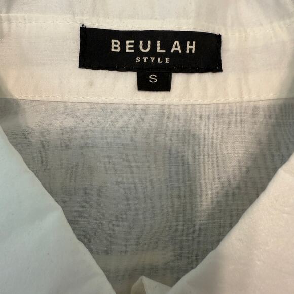 Women's Beulah Style White Short Sleeve Ruffle Rhinestone Blouse Size Small NWOT - Picture 4 of 10